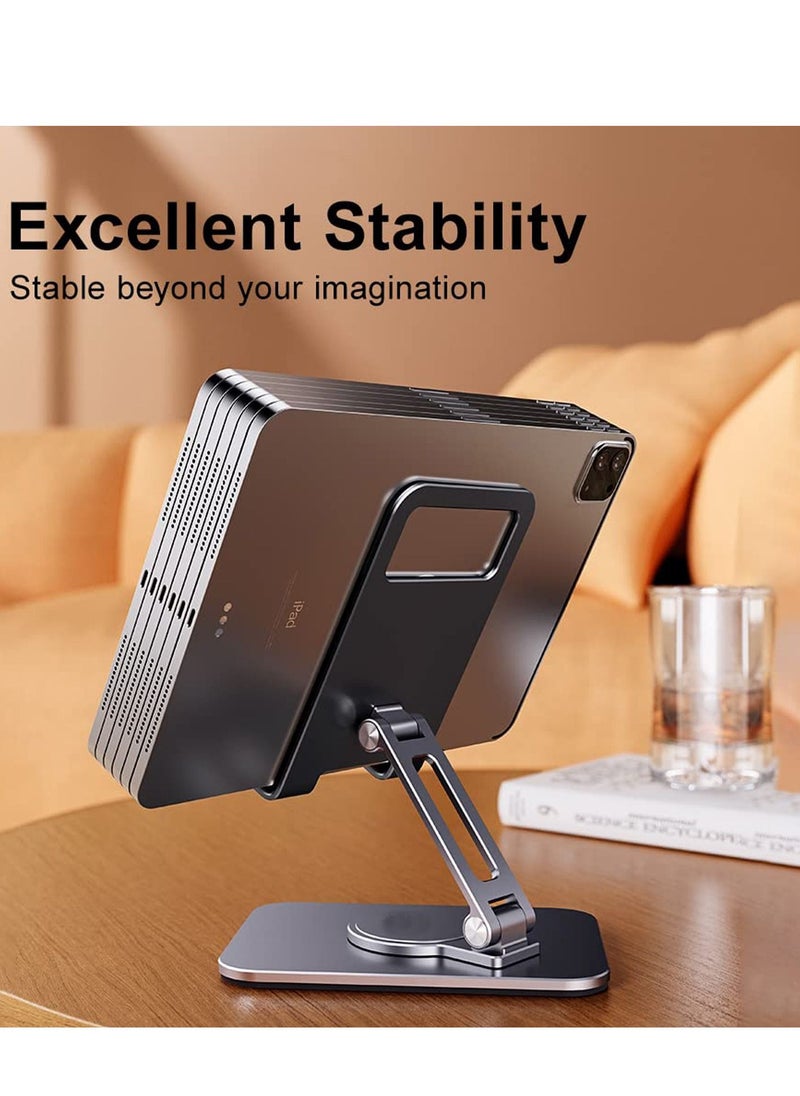 Excefore - Tablet Stand, Rotatable and Foldable ipad Stand, Update Tablet Stand Portable iPad Holder for Desk, Compatible with 4.7-12 Inch Tablets and Smartphones, Grey - Image 1
