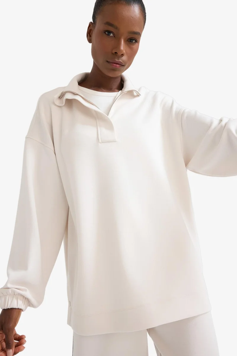 Defacto  DeFactoFit Long Fit Modal Sports Sweatshirt for Women | Best Price UAE