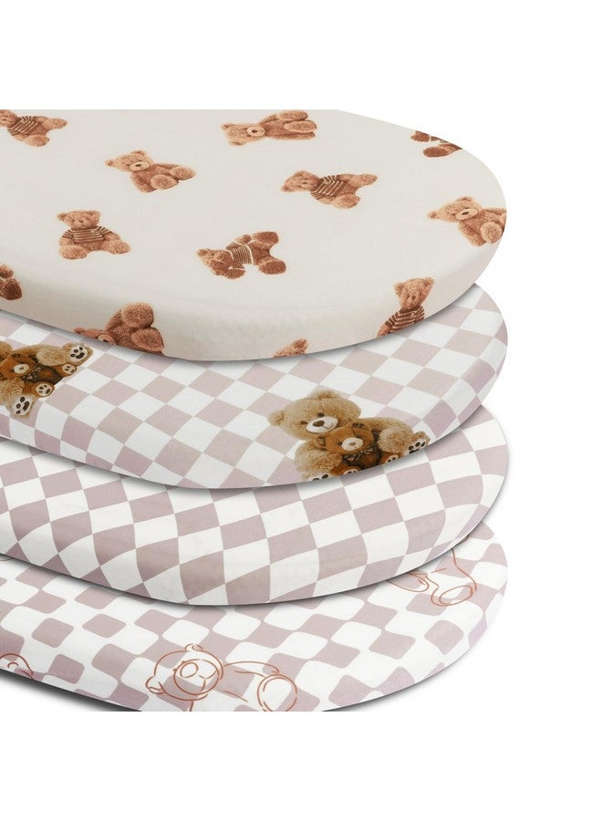 FIGEPO Fitted Baby Neutral Bassinet Sheets Bear and Buffalo Check Plaid Breathable Unisex Baby Sheet Set for Boys or Girls - Image 1