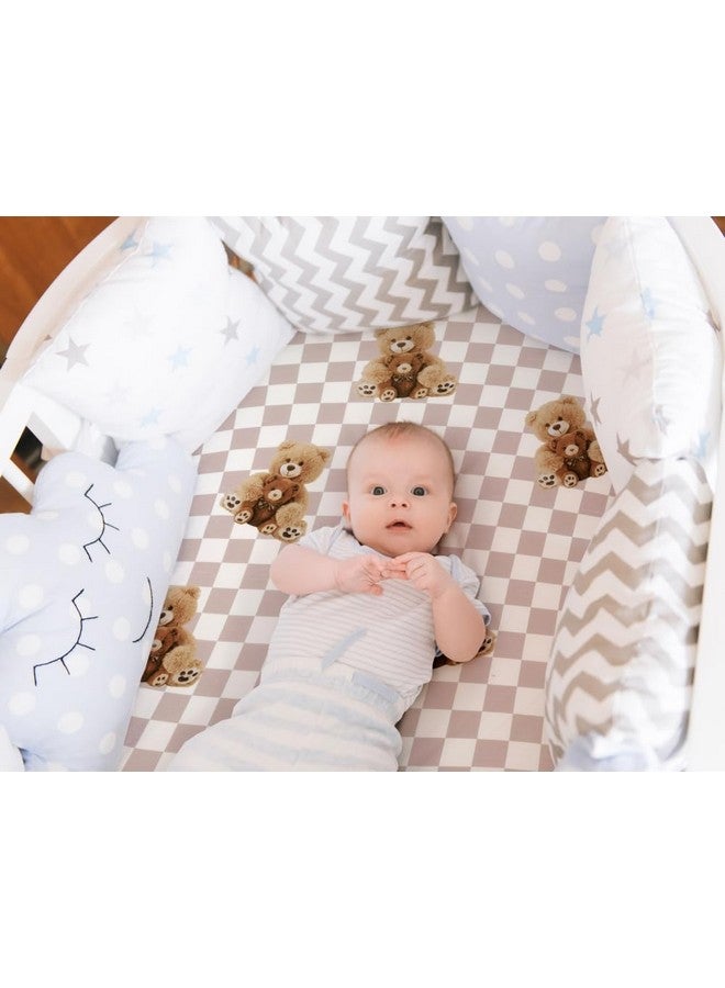 FIGEPO Fitted Baby Neutral Bassinet Sheets Bear and Buffalo Check Plaid Breathable Unisex Baby Sheet Set for Boys or Girls - Image 3