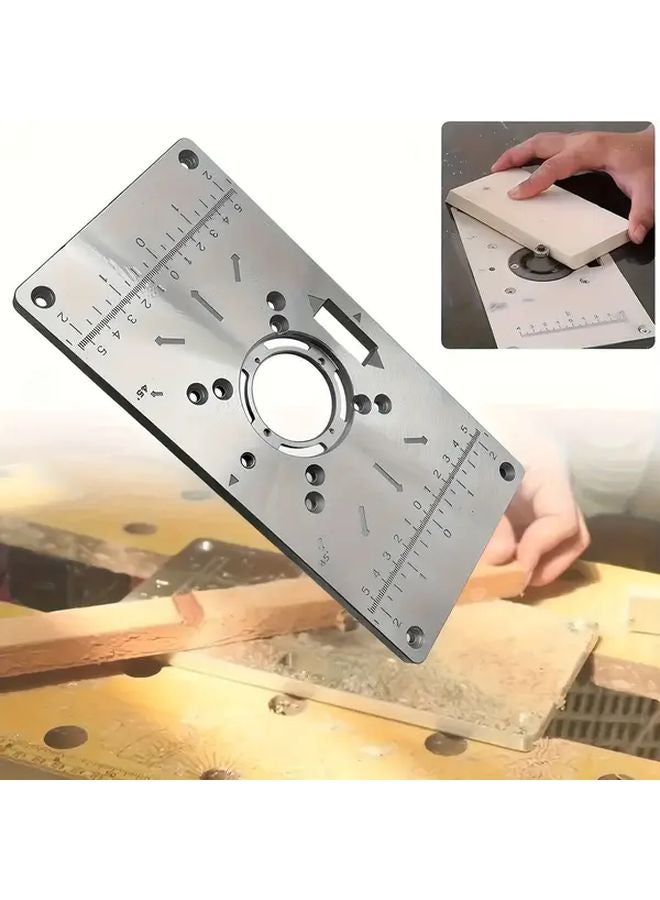 1 Set Aluminum Router Table Insert Plate with 4 Rings for Woodworking Benches - Image 5