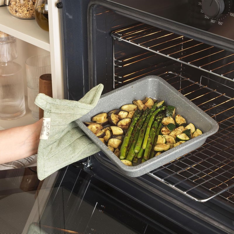 Salter BW02780G Square Pan, Non-Stick Deep Baking Tray, Small Oven Tin For Brownies, Cakes, Roasting Pan For Vegetables, Carbon Steel, Marblestone Collection, Grey, 23 cm Single & bulk storage compatible - Image 4