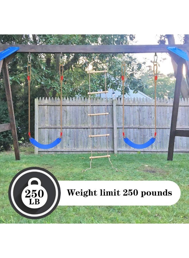 Meetion Child Swing Seat, EVA Soft Plastic Non Slip Hanging Tree Swing Seat with Snap Hook, Length Adjustable Rope, Swing Set for Kid Indoor Outdoor Playground Backyard, 17.3x6.7inch, Blue - Image 4