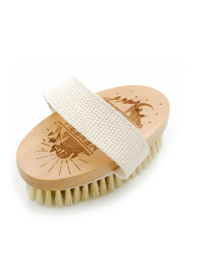 menesia Dry Body Brushexfoliating Brush For Flawless Skin Lymphatic Drainage & Blood Circulation Improvementsoft Bristle Bath Brush For Dry Skinexfoliating Body Scrubber & Foot Peel(Sun & Moon) - Image 1