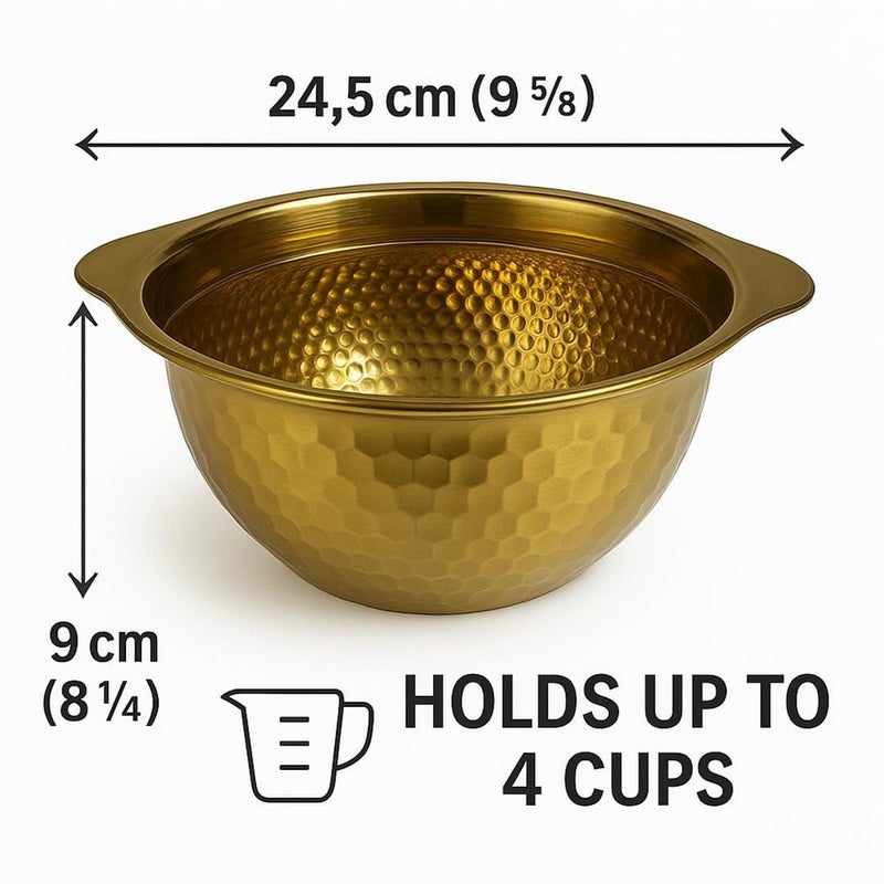 Yopple Large Gold Fruit Bowl Stainless Steel Decorative Centerpiece for Kitchen Counter Living Room Table Salad Serving Dessert Mixing for Home Weddings Restaurants - Image 5