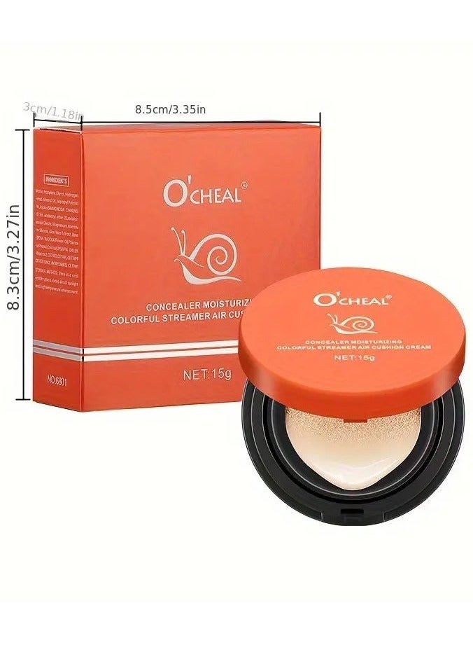 OCHEAL O'CHEAL Snail Air Cushion BB Cream - Moisturizing Concealer for All Skin Tones, Under 1 Fl Oz Cushion Compact, Natural Makeup Finish, Suitable for All Skin Types, Medium Coverage, Clean Look Effect #2 - Image 2