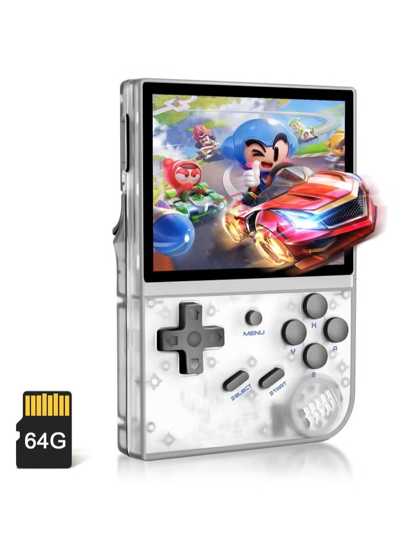 RG35XX Handheld Game Console, 3.5 Inch IPS Screen Linux System Retro Video Games Consoles, Portable Pocket Video Player with 5000+ Games (White, 64G) - Image 1