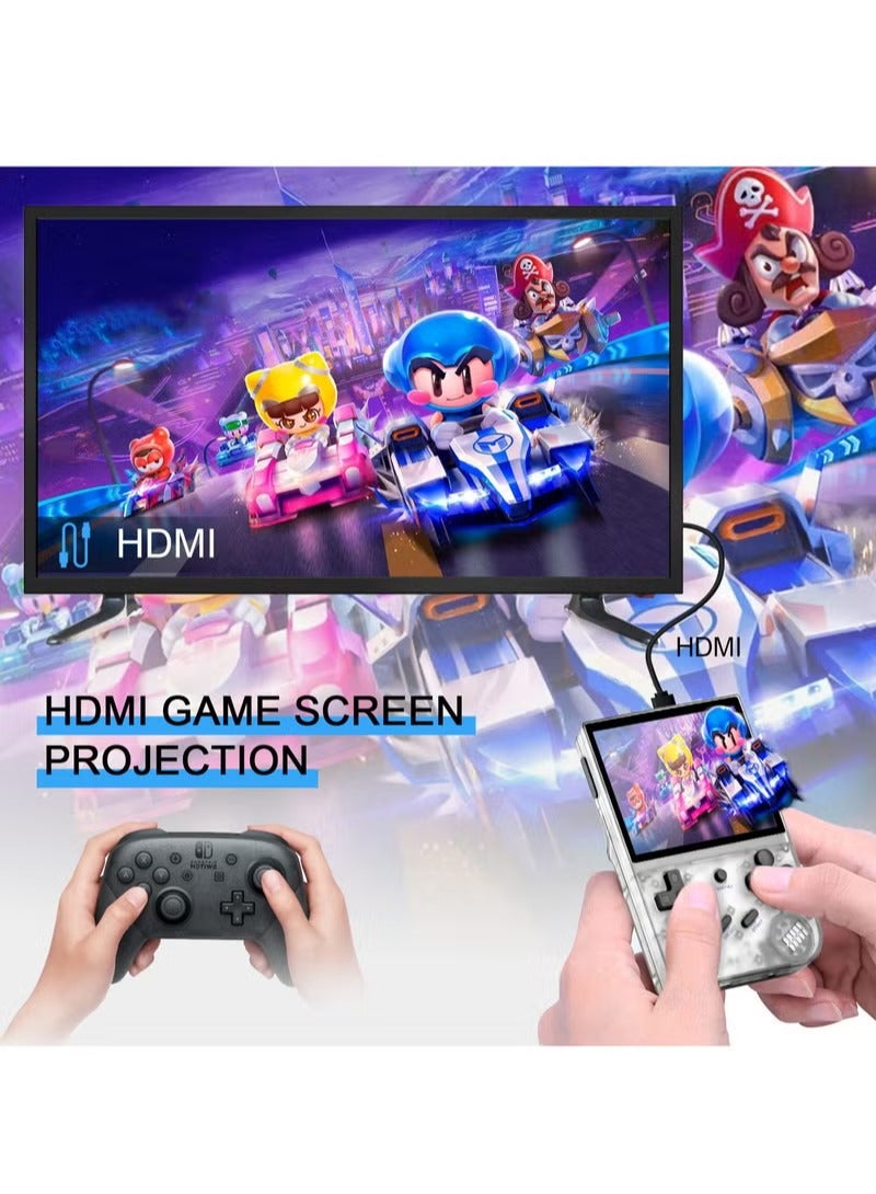 RG35XX Handheld Game Console, 3.5 Inch IPS Screen Linux System Retro Video Games Consoles, Portable Pocket Video Player with 5000+ Games (White, 64G) - Image 2