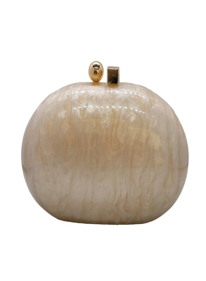 GSYPS Acrylic Evening Clutch Bag for Women Shell Shape Shoulder Crossbody Bag Glitter Marble Purse Handbag Champagne 1, GSEB001 - Image 1
