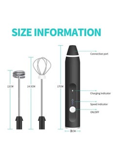 ماركة غير محددة ثلاث قطع خفاق وخفاقة حليب كهربائية، خلاط مشروبات صغير قابل للشحن عبر USB، خلاط قهوة كهربائي يدوي  - Image 5