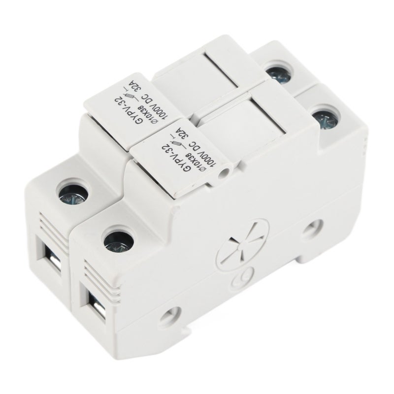GEYA PV Fuse Holder Set with 2pcs 20A 10x38mm Photovoltaic Fuses - 20kA High Breaking Capacity Porcelain Fuse for PV Power Station and Inverter System - Image 4