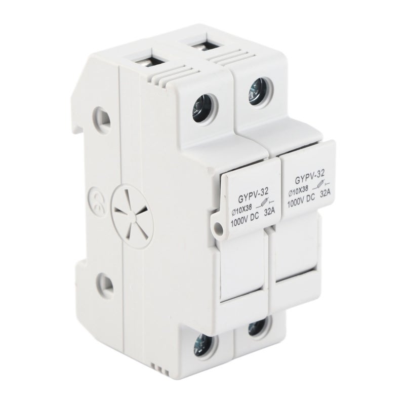 GEYA PV Fuse Holder Set with 2pcs 20A 10x38mm Photovoltaic Fuses - 20kA High Breaking Capacity Porcelain Fuse for PV Power Station and Inverter System - Image 2