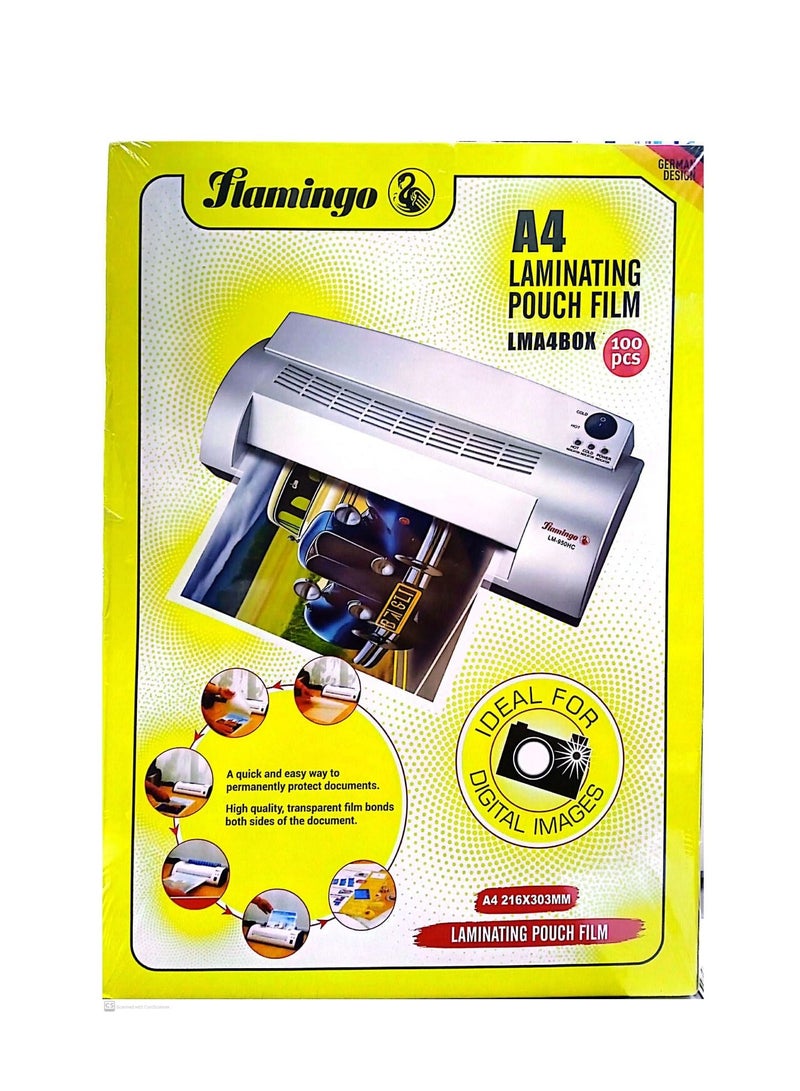 Flamingo A4 Gloss Laminating Film Clear - Image 1