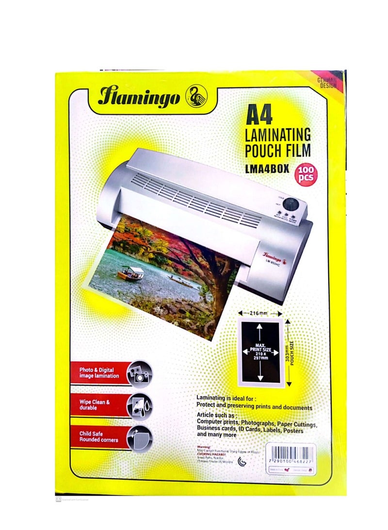 Flamingo A4 Gloss Laminating Film Clear - Image 2