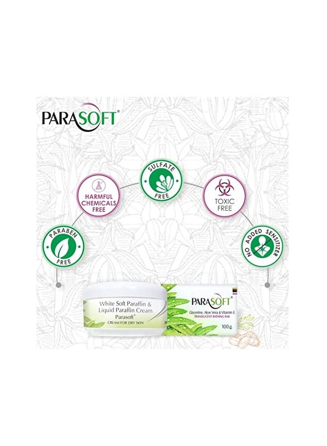 باراسوفت مجموعة باراسوفت من كريم الشتاء المغذي والترطيب المكثف - كريم شتوي 200 جم ومنظف ومرطب للجسم - صابون الاستحمام - 100 جم بالصبار والجلسرين للبشرة الجافة خالي من البارابين - Image 5