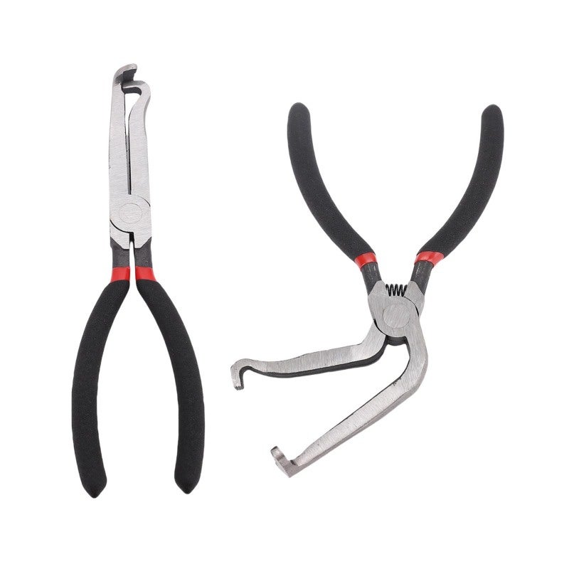 Electrical Disconnect Plier: 2-Piece Set High Carbon Steel - Efficient Quick Disassembly Ergonomic Comfortable Grip Straight & Elbow Head Plier for Automotive Electrical Connector Spark Plug Hose Fuel - Image 4