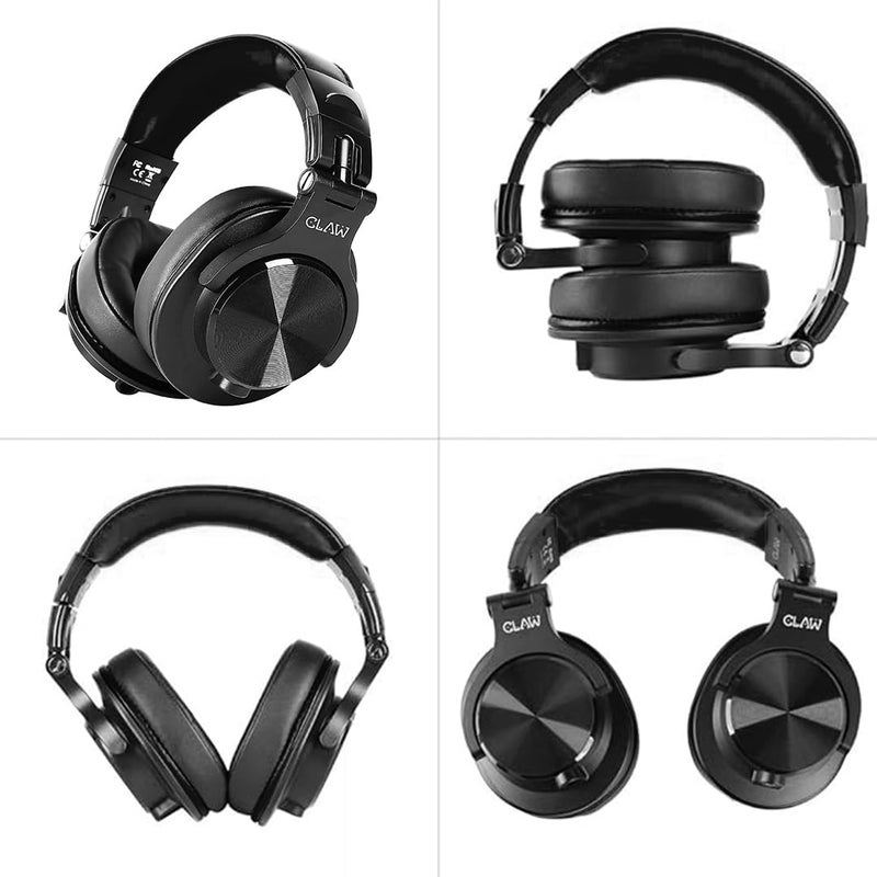 CLAW SM50 PRO Professional Studio Monitoring DJ Wired Headphone with Protein Leather Cushions | 2 Detachable Cables (2.8m Coiled & 1.2m Straight Cable with Mic and in Line Control) Black - Image 2