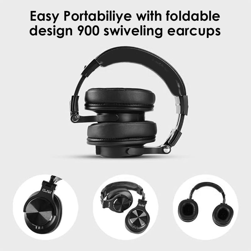 CLAW SM50 PRO Professional Studio Monitoring DJ Wired Headphone with Protein Leather Cushions | 2 Detachable Cables (2.8m Coiled & 1.2m Straight Cable with Mic and in Line Control) Black - Image 3