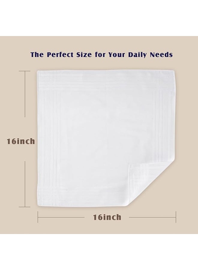 Men's Pure White 100% Cotton Handkerchief - Image 4