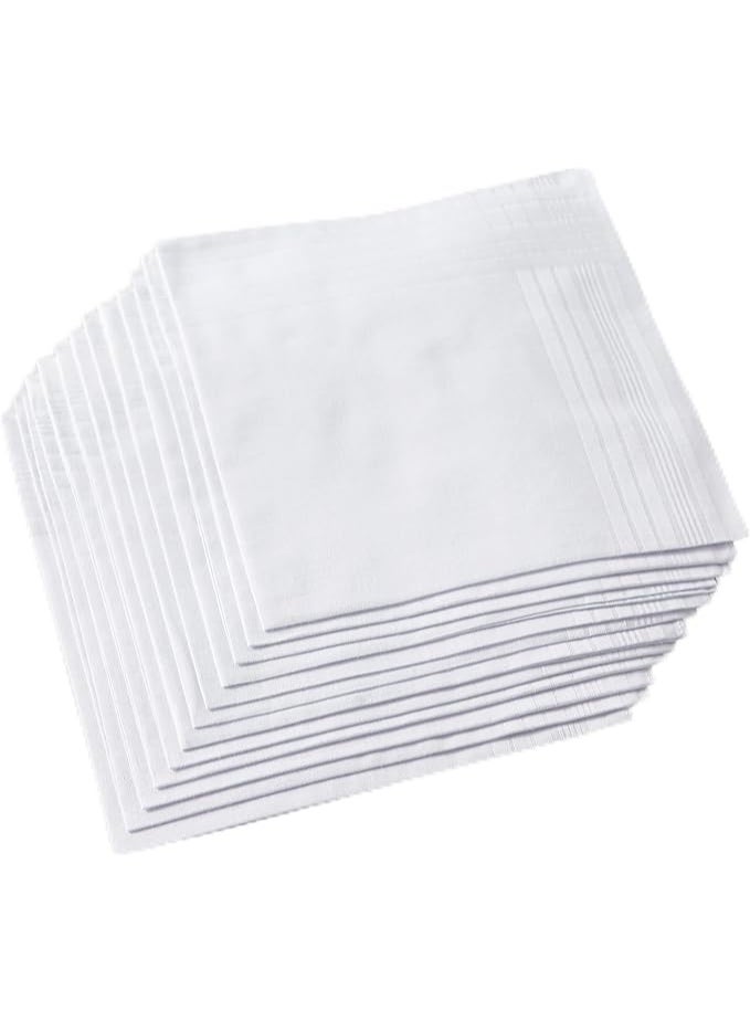 Men's Pure White 100% Cotton Handkerchief - Image 1