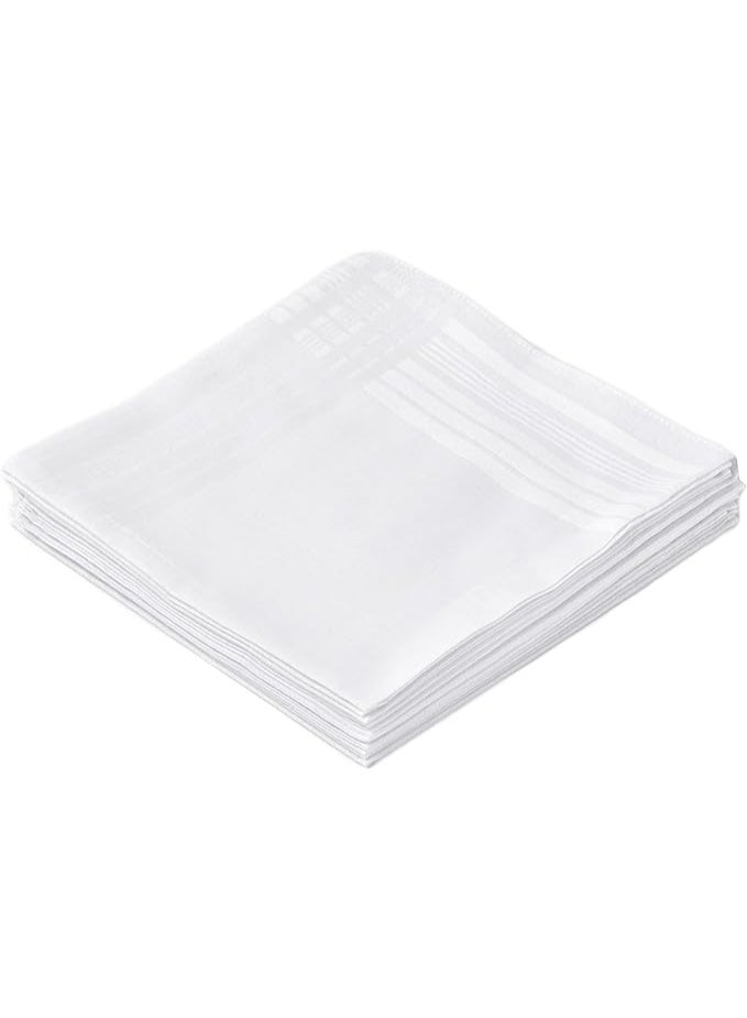 Men's Pure White 100% Cotton Handkerchief - Image 3