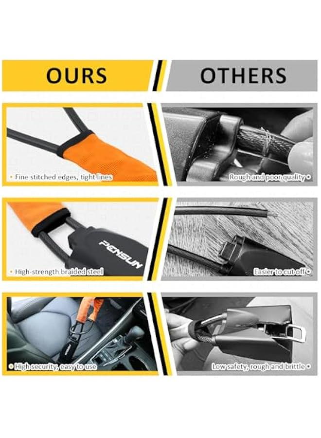 Generic Universal Car Steering Wheel Lock, Anti-Theft Security Device with 3 Keys, Fits Most Vehicles including Truck SUV Van Golf Car, Orange Color.  - Image 3