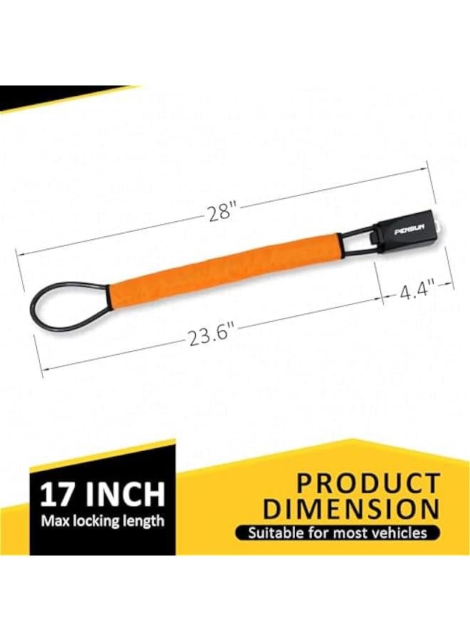 Generic Universal Car Steering Wheel Lock, Anti-Theft Security Device with 3 Keys, Fits Most Vehicles including Truck SUV Van Golf Car, Orange Color.  - Image 2