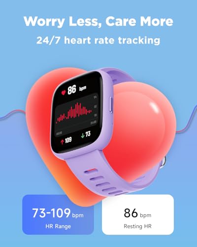 BIGGERFIVE Smart Watch for Kids, 1.8" Fitness Tracker Watch Pedometer, Heart Rate, IP68 Waterproof, Sleep Monitor, Calorie Step Counter, 5 Puzzle Games with/Without APP for Girls Teens 5-16 - Image 5