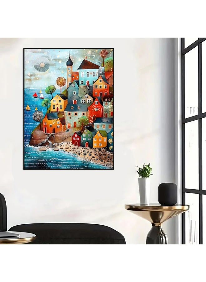 ijbnhd Diamond Art Kits for Adults - House Diamond Painting Kits for Adults, 5D Diamond Painting Dream House, DIY Full Drill Diamond Painting Beach Gem Art Crafts 12x16inch - Image 3