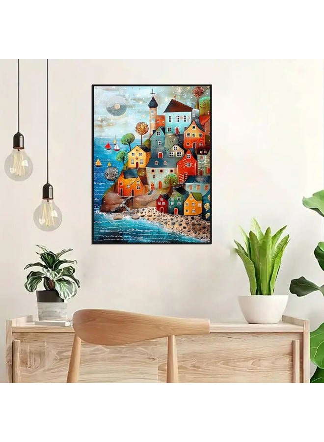 ijbnhd Diamond Art Kits for Adults - House Diamond Painting Kits for Adults, 5D Diamond Painting Dream House, DIY Full Drill Diamond Painting Beach Gem Art Crafts 12x16inch - Image 4