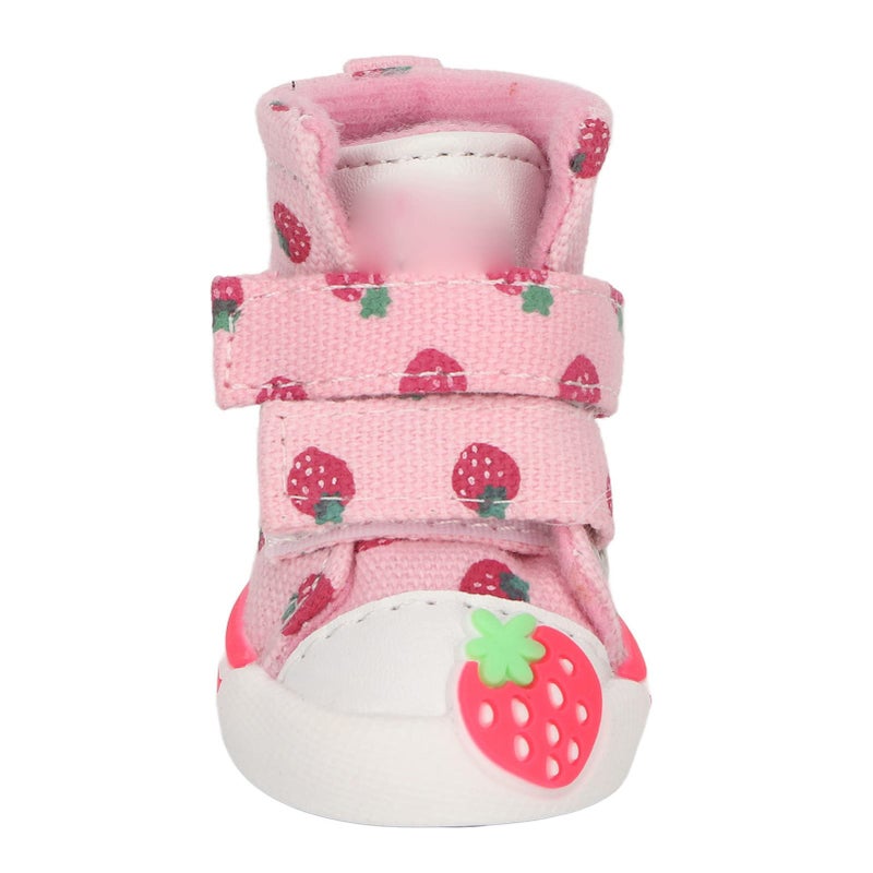 Strawberry Canvas Dog Boots For Small Dogs Slip On Breathable Size Type 5 - Image 2