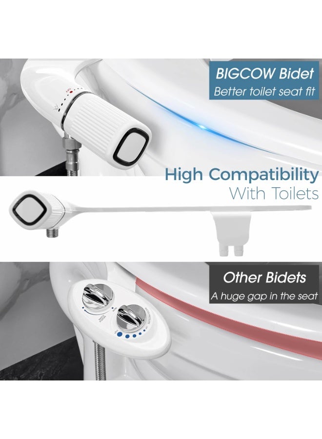 Toilet Bidet Attachment, Non-Electric Bidet, Dual Nozzle Front & Rear Wash, Adjustable Water Pressure Control, Rust-Proof Metal Water Inlet, Ultra Slim 0.58cm Design, Fits Most Standard Toilets, Personal Hygiene, Pregnancy, Postpartum, Home Bathroom - Image 2