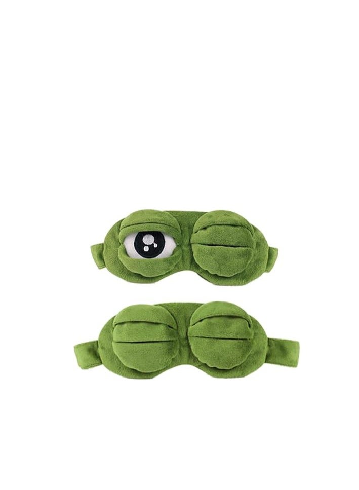 غطاء عيون ناعم من القطيفة بتصميم كرتوني بنمط عيون ضفدع ثلاثية الأبعاد من ماي سوق ستور، لون أخضر - Image 3