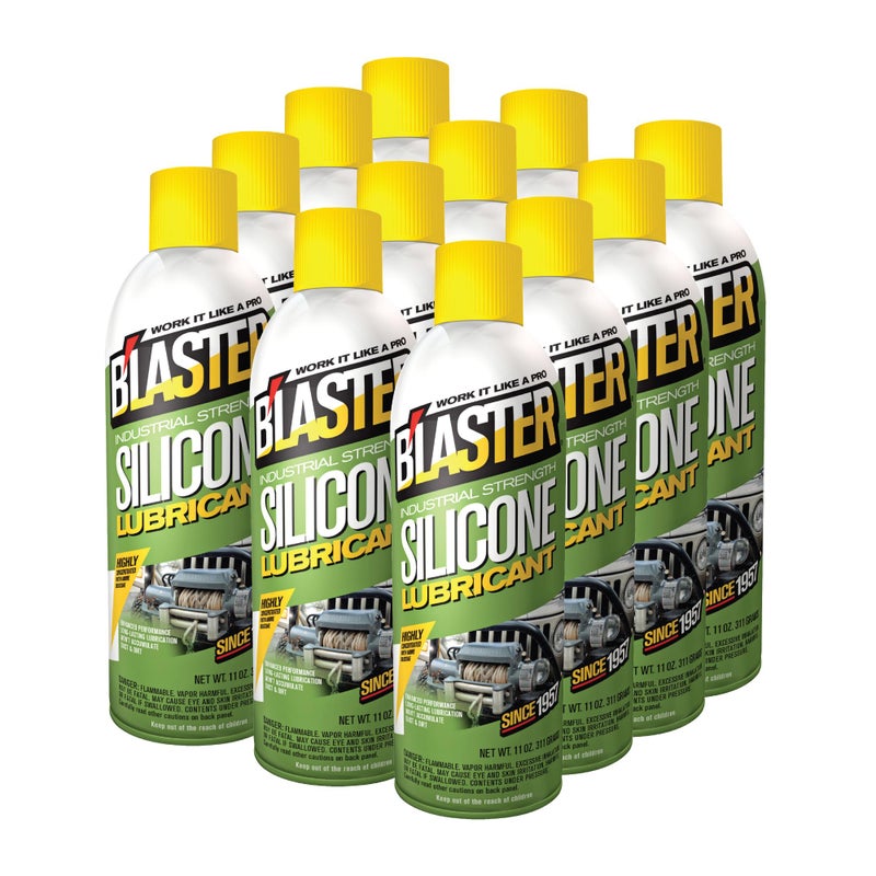 blaster Bâ€™Laster Silicone Lubricant Spray â€“ Non-Staining Silicone Spray for Metal Parts â€“ Long-Lasting Protection, Reduces Friction & Wear â€“ Works on Metal, Rubber & Plastic â€“ 11 oz (Case of 12) - Image 1