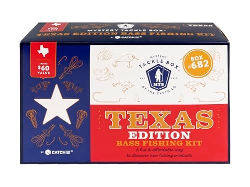 Catch Co Mystery Tackle Box Texas Bass Elite Fishing Kit 79 Freshwater Baits for Largemouth Smallmouth More Includes Exclusive Texas Decal - Image 1
