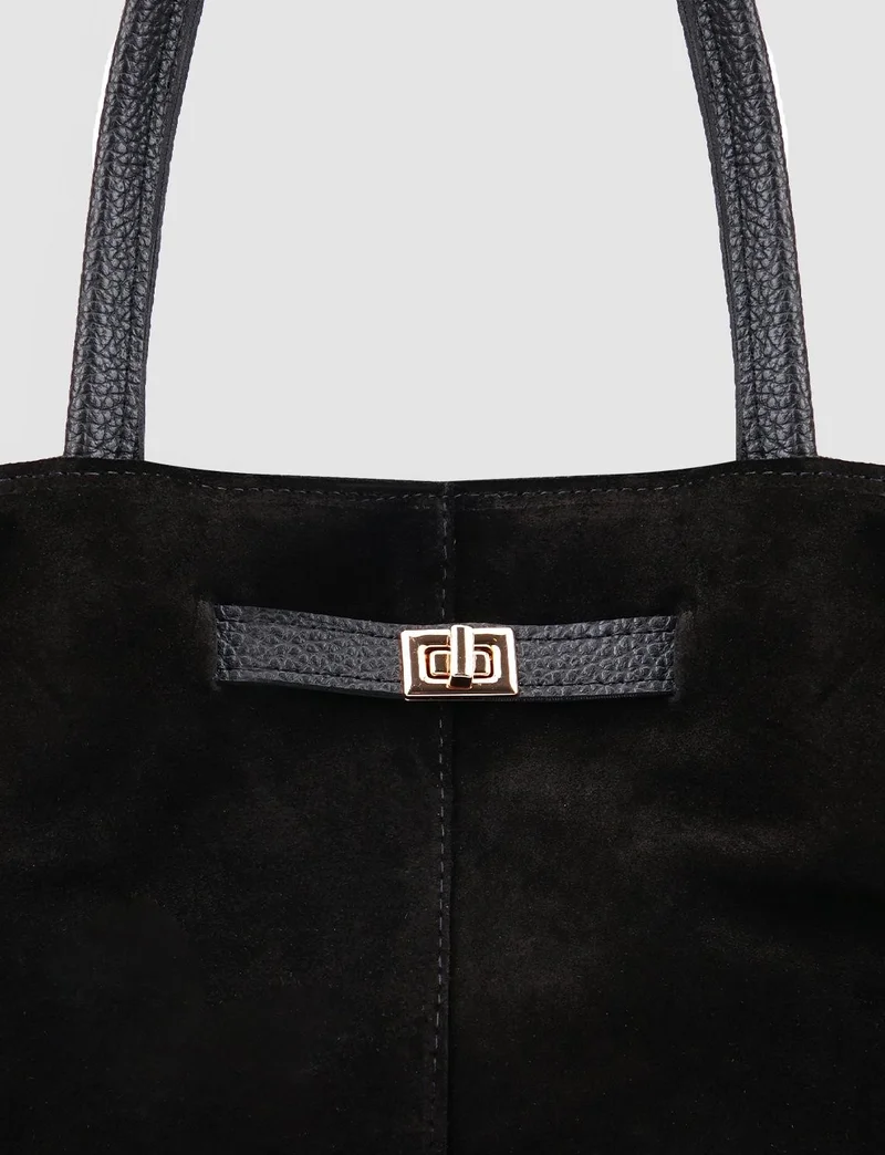 كاباني 100% Genuine Leather Black Women's Shoulder Bag