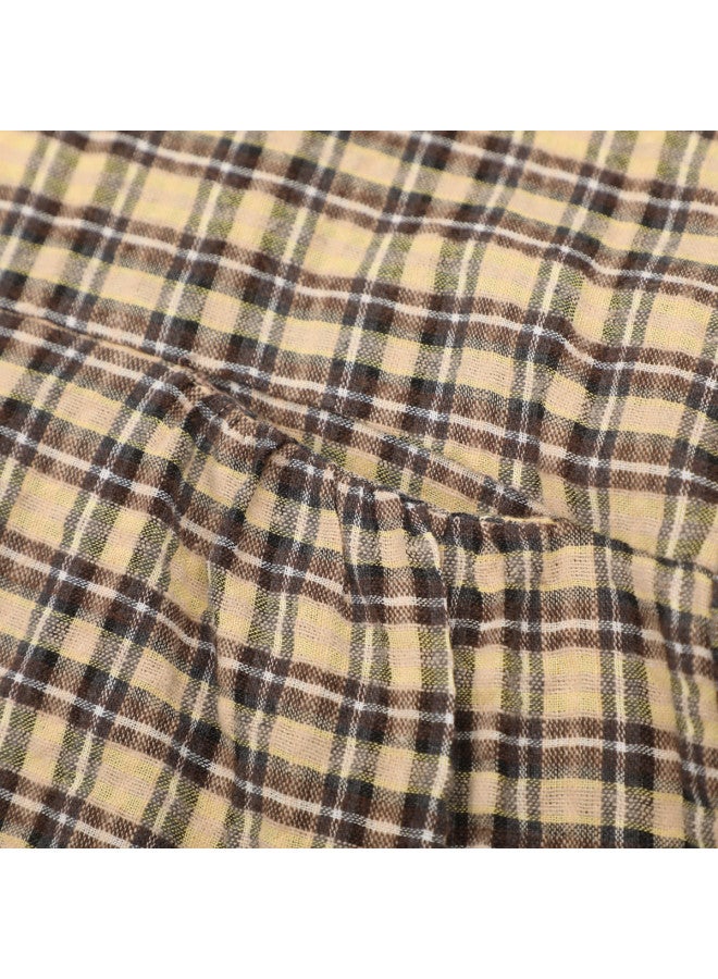 Zara kids' Modern Retro Color-blocked Plaid A-line Shirt Dress With Round Neck And Long Sleeves - Image 5