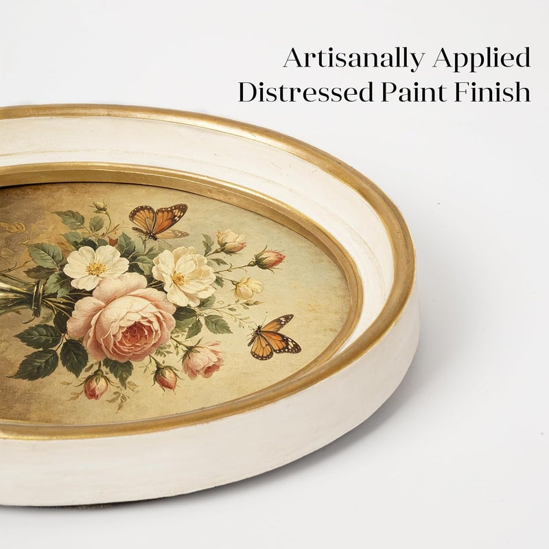 AELS إطار صور كلاسيكي من مقاس 4x6 بوصة، إطار صور أنيق كلاسيكي بزجاج أمامي، لعرض الصور، للطاولة أو التعليق على الحائط، أفكار هدايا، أبيض عاجي بيضاوي مع إطار ذهبي - Image 4