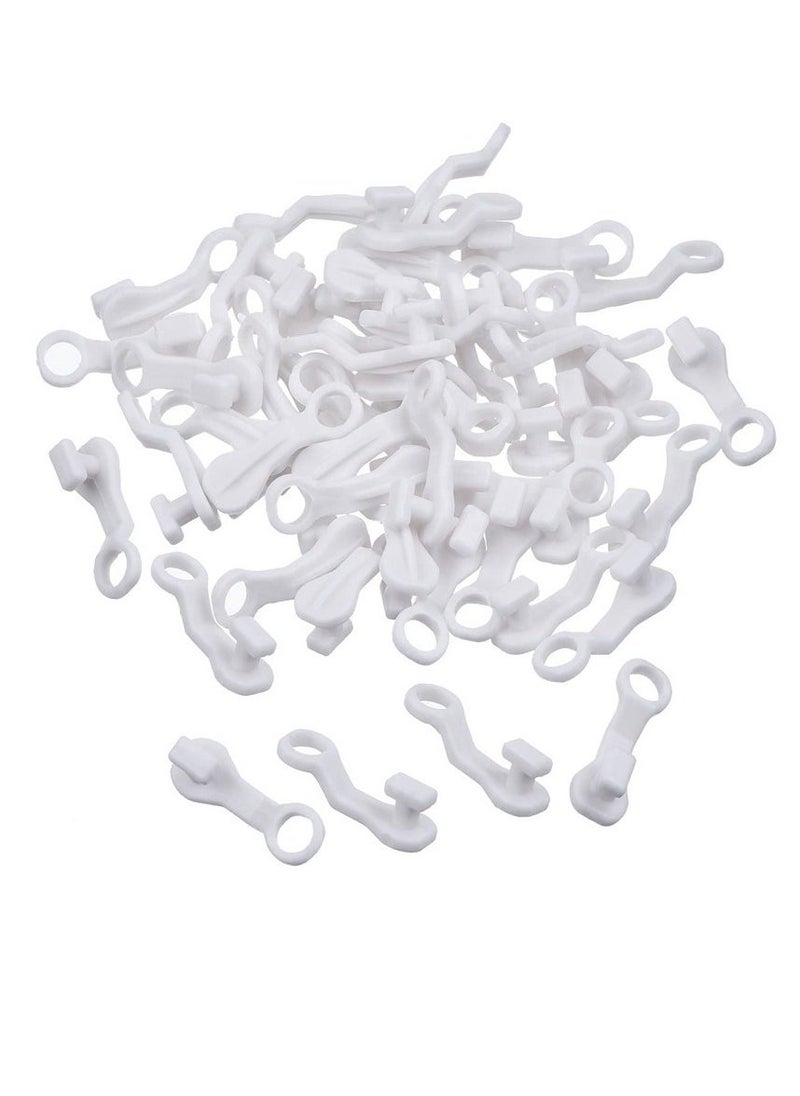 100 Pcs Curtain Hooks Plastic White Gliders Shower Curtain Hooks Rings Shower Curtain Rings and Hooks for Smooth and Easy Curtain Shower Curtain Opening and Closing 2.7x0.8cm White - Image 2