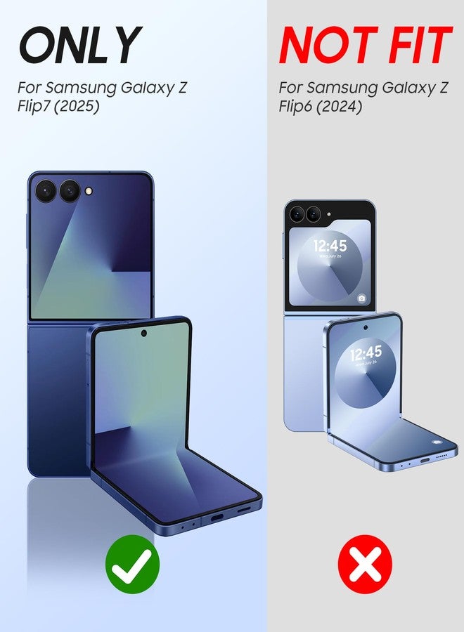 جراب Vizvera لهاتف Samsung Galaxy Z Flip 7 مع حماية للمفصل، وواقي شاشة مدمج، وغطاء هاتف شامل مقاوم للصدمات لهاتف Z Flip 7 - أزرق - Image 2