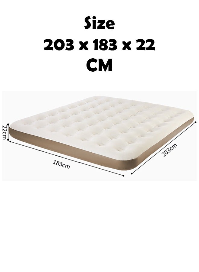 زي سي إم - هابي سرير هوائي سميك قابل للطي للتخييم في الهواء الطلق - محمول، قابل للنفخ، مريح للغاية مع مضخة يدوية، وسادة هوائية وإكسسوارات، مثالي للتخييم والمشي لمسافات طويلة والسفر (203 × 183 × 22 سم) - Image 2