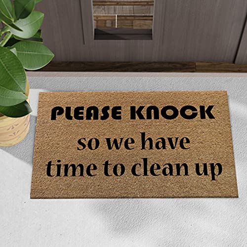 ATMAH Please Knock Coir Doormat, Size 40cm x 60cm - Image 2