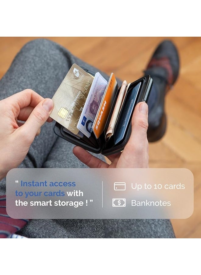 Ogon ÖGON -تصاميم- حامل بطاقات من الألمنيوم مع قفل معدني، حماية RFID ضد الاحتيال وإلغاء المغناطيسية، محفظة مدمجة، نموذج Smart Case OSLO - Image 5