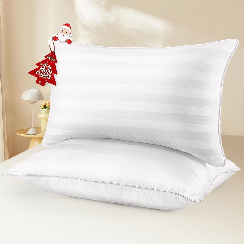 DIORIS Pillows Queen Size Set of 2 - Luxury Hotel Bed Pillows for Sleeping, Supportive Side Sleeper Pillow for Neck and Shoulder Pain Relief, Down Alternative Fill for Back, Stomach Sleepers - Image 1