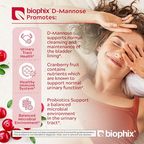 biophix DMannose 1000mg Capsules with Cranberry Probiotics D Mannose Supplements for Women DMannose Pills for Urinary Tract Bladder Health Support Digestive WellBeing 120 Vcaps 2 Pack - Image 5