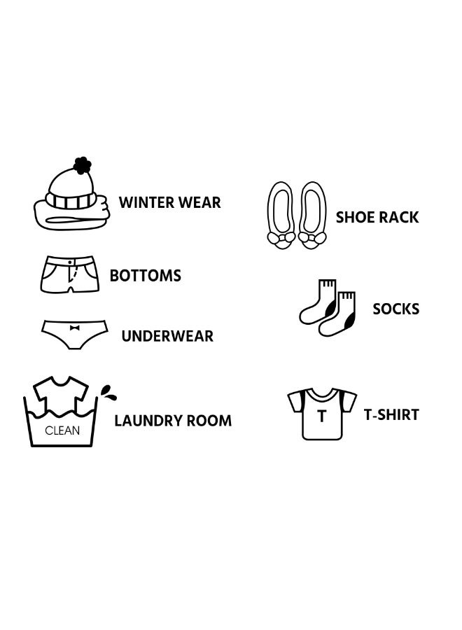 2-pieces Ins Closet Underwears Sock Label Sticker For Drawer Wardrobe Self-adhensive Easy to Remove Cute Cloakroom Decoration Laundry Room Decor - Image 3