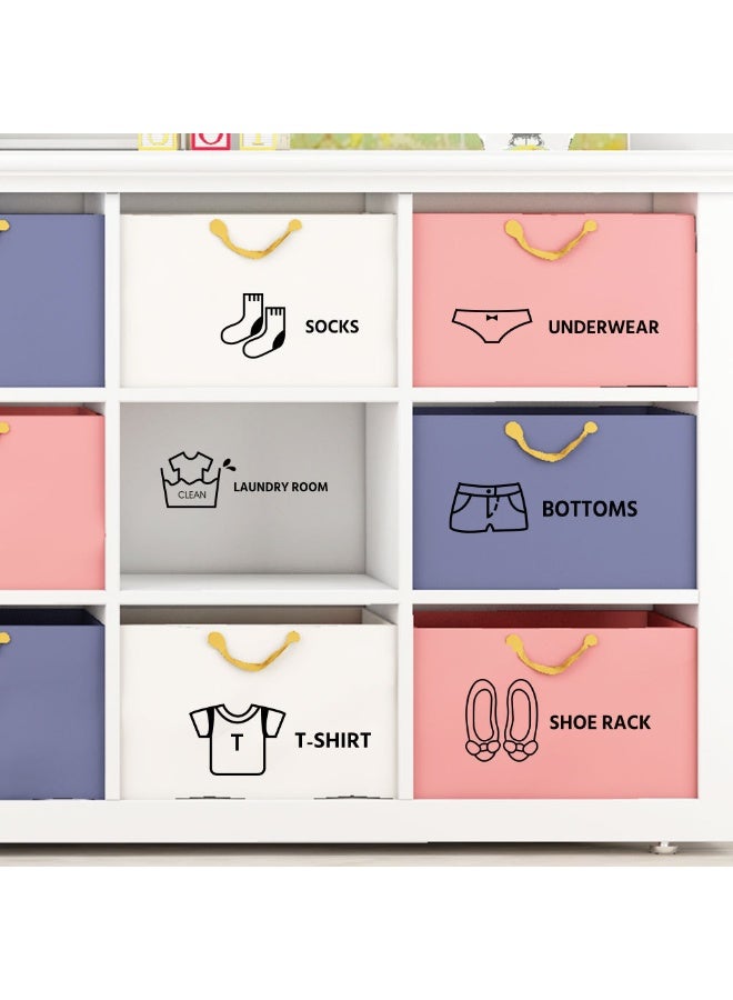 2-pieces Ins Closet Underwears Sock Label Sticker For Drawer Wardrobe Self-adhensive Easy to Remove Cute Cloakroom Decoration Laundry Room Decor - Image 2