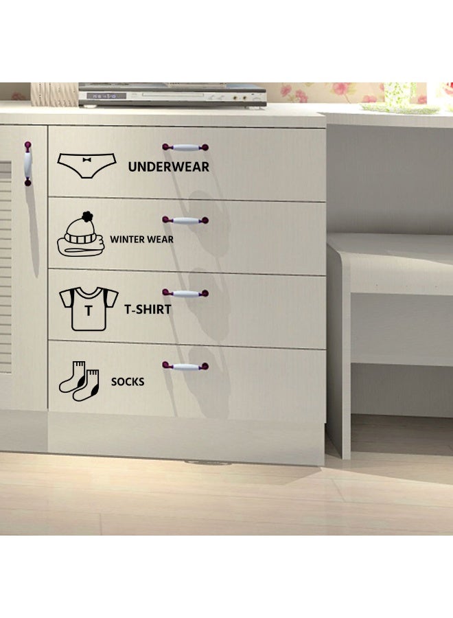 2-pieces Ins Closet Underwears Sock Label Sticker For Drawer Wardrobe Self-adhensive Easy to Remove Cute Cloakroom Decoration Laundry Room Decor - Image 1