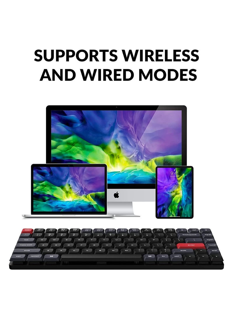Keychron - K3 Pro Wireless Custom Mechanical Keyboard, 84 keys 75% Layout QMK/VIA Programmable Bluetooth/Wired White Backlight Ultra-Slim with Gateron Low-Profile Blue Switch Compatible with Mac Windows Linux - Image 1