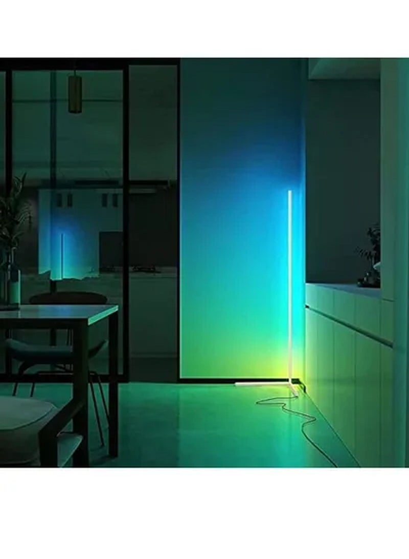 Smart LED Corner Floor Lamp With Remote Control White - Image 3